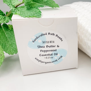 Hand Crafted Bath Bombs with Shea Butter and Peppermint EO