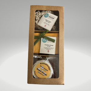 Organic Soap, Soap Sock & Shower Steamer Gift Box