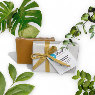 Bar Soap made with organic plant based oils and with Turmeric, Orange & Sage Essential oils and Turmeric Powder