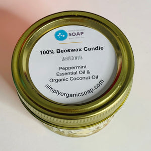 Peppermint - Mason Jar Beeswax Candle & EO